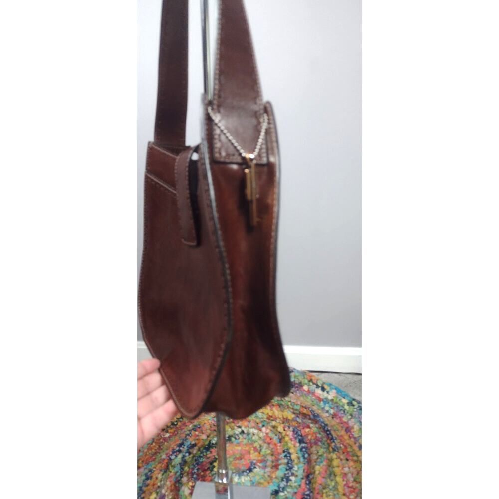 Vintage Fossil Shoulder Bag Brown Leather Boho - Picture 13 of 14